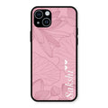Customized luxury Peach leaves Glossy Metal Case Cover For iPhone 14 Plus