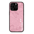 Customized luxury Peach leaves Glossy Metal Case Cover For iPhone 15 Pro Max