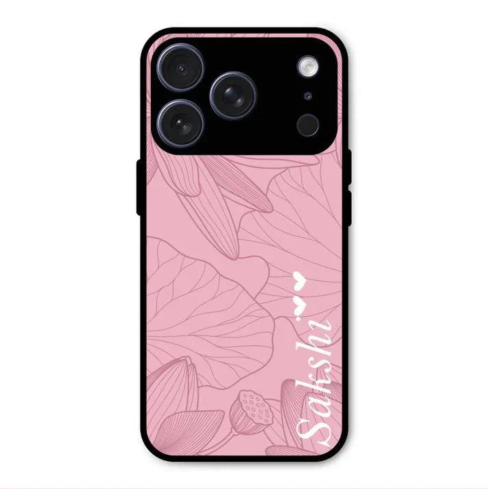 Customized luxury Peach leaves Glossy Metal Case Cover For iPhone 17 Pro Max