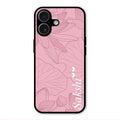 Customized luxury Peach leaves Glossy Metal Case Cover For iPhone 17