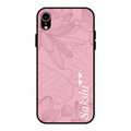 Customized luxury Peach leaves Glossy Metal Case Cover For iPhone XR