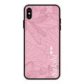 Customized luxury Peach leaves Glossy Metal Case Cover For iPhone XS Max