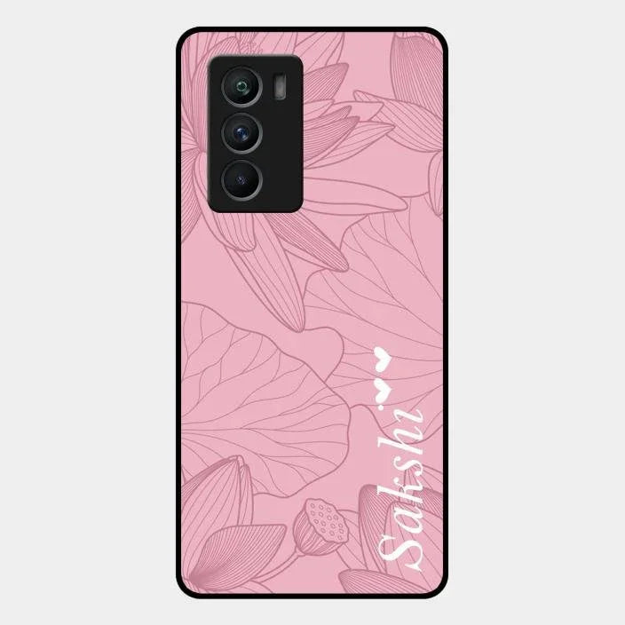 Customized luxury Peach leaves Glossy Metal Case Cover For Iqoo 9 Se 5G