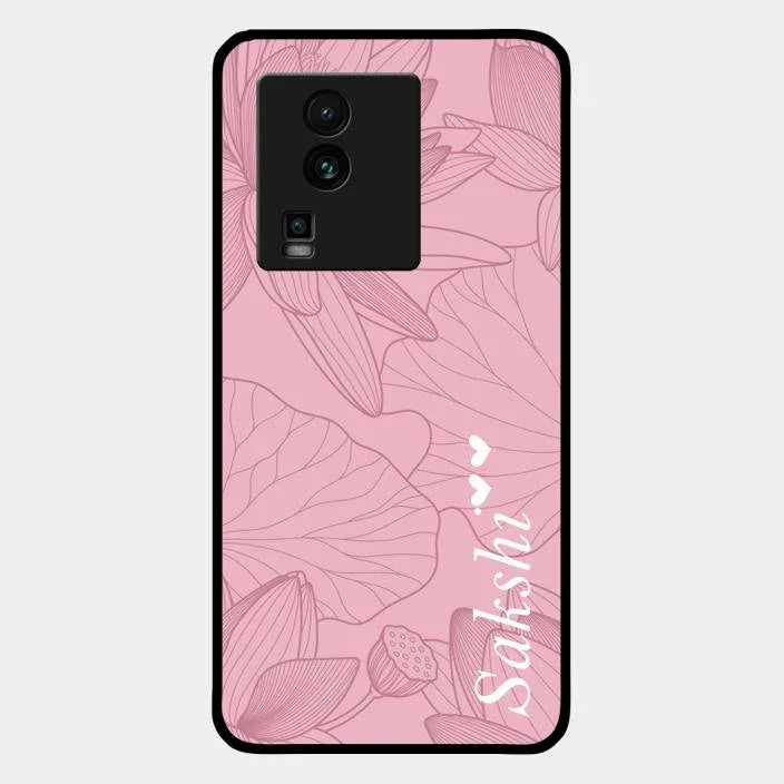 Customized luxury Peach leaves Glossy Metal Case Cover For Iqoo Neo 7 5G