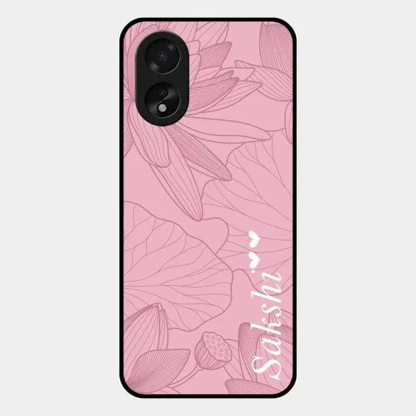 Customized luxury Peach leaves Glossy Metal Case Cover For Oppo A38