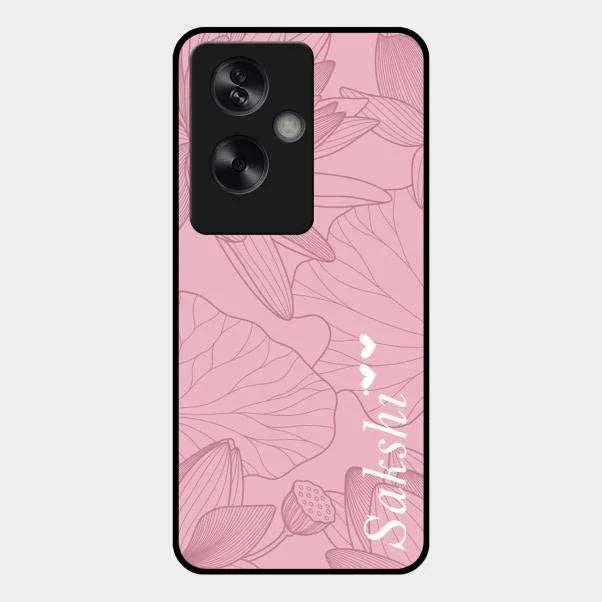 Customized luxury Peach leaves Glossy Metal Case Cover For Oppo A79 5G
