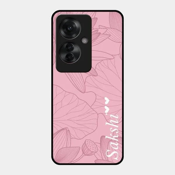 Customized luxury Peach leaves Glossy Metal Case Cover For Oppo F25 Pro 5G