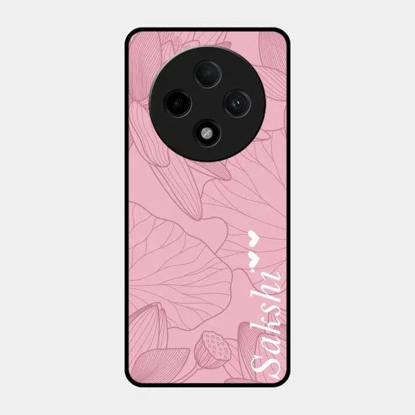 Customized luxury Peach leaves Glossy Metal Case Cover For Oppo F27 Pro Plus 5G