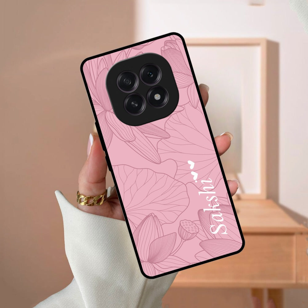 Customized luxury Peach leaves Glossy Metal Case Cover For Oppo