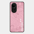 Customized luxury Peach leaves Glossy Metal Case Cover For Oppo Reno 10 Pro 5G