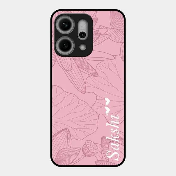 Customized luxury Peach leaves Glossy Metal Case Cover For Oppo Reno 14 Pro 5G