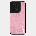 Customized luxury Peach leaves Glossy Metal Case Cover For Oppo Reno 8 5G