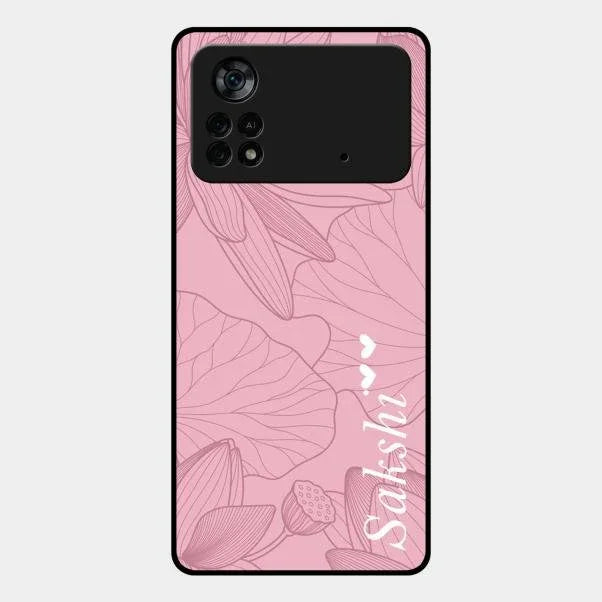Customized luxury Peach leaves Glossy Metal Case Cover For Poco X4 Pro 5G