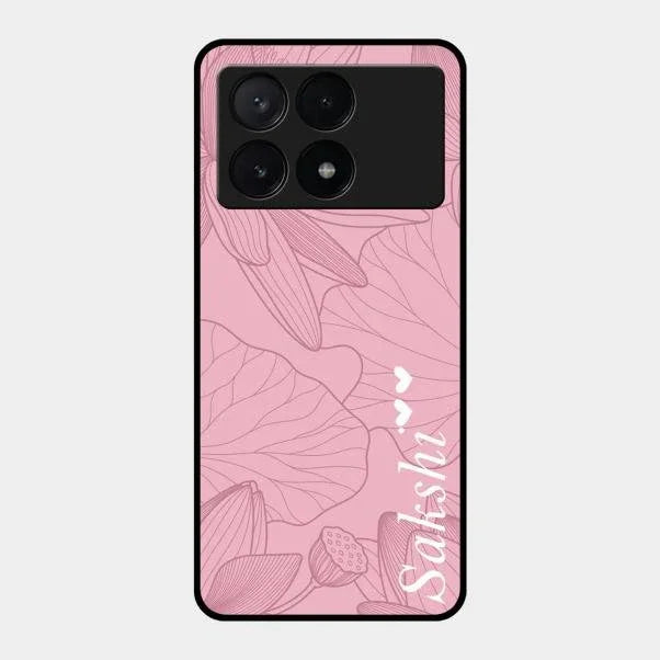 Customized luxury Peach leaves Glossy Metal Case Cover For Poco X6 Pro 5G