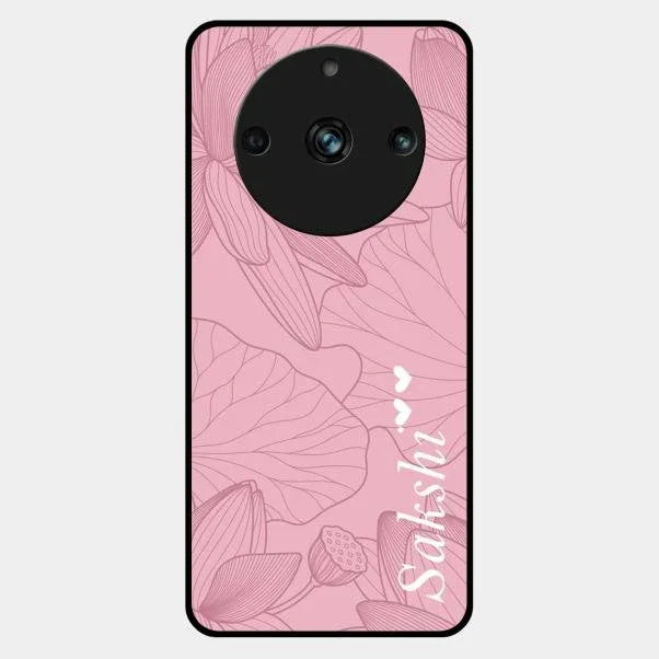 Customized luxury Peach leaves Glossy Metal Case Cover For Realme 11 Pro Plus 5G