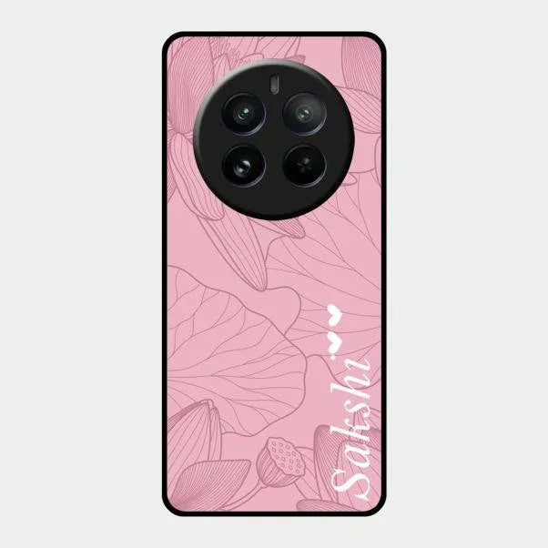 Customized luxury Peach leaves Glossy Metal Case Cover For Realme 12 Pro Plus 5G