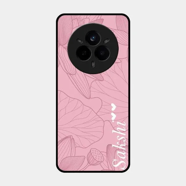 Customized luxury Peach leaves Glossy Metal Case Cover For Realme 14 Pro Plus 5G