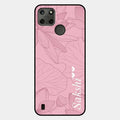 Customized luxury Peach leaves Glossy Metal Case Cover For Realme C21Y