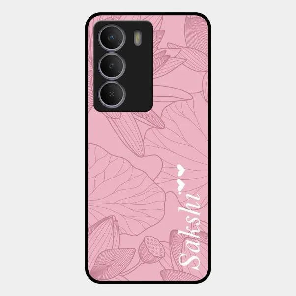 Customized luxury Peach leaves Glossy Metal Case Cover For Realme P3 Lite 5G