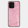 Customized luxury Peach leaves Glossy Metal Case Cover For Redmi 12 5G