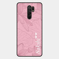 Customized luxury Peach leaves Glossy Metal Case Cover For Redmi 9 Prime