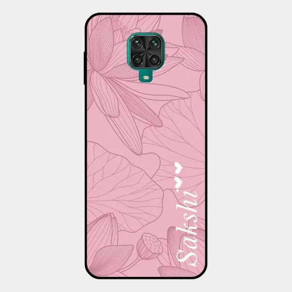 Customized luxury Peach leaves Glossy Metal Case Cover For Redmi Note 10 Lite