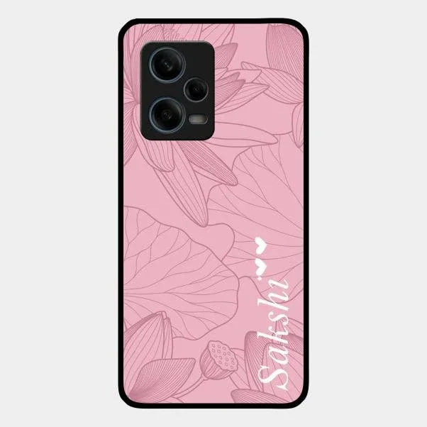 Customized luxury Peach leaves Glossy Metal Case Cover For Redmi Note 12 Pro 5G