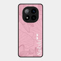 Customized luxury Peach leaves Glossy Metal Case Cover For Redmi Note 14 Pro Plus 5G