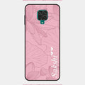 Customized luxury Peach leaves Glossy Metal Case Cover For Redmi Note 9 Pro