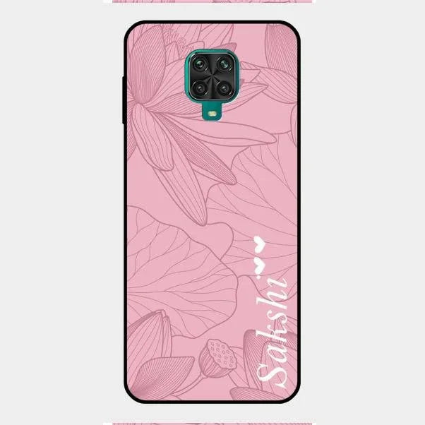 Customized luxury Peach leaves Glossy Metal Case Cover For Redmi Note 9 Pro