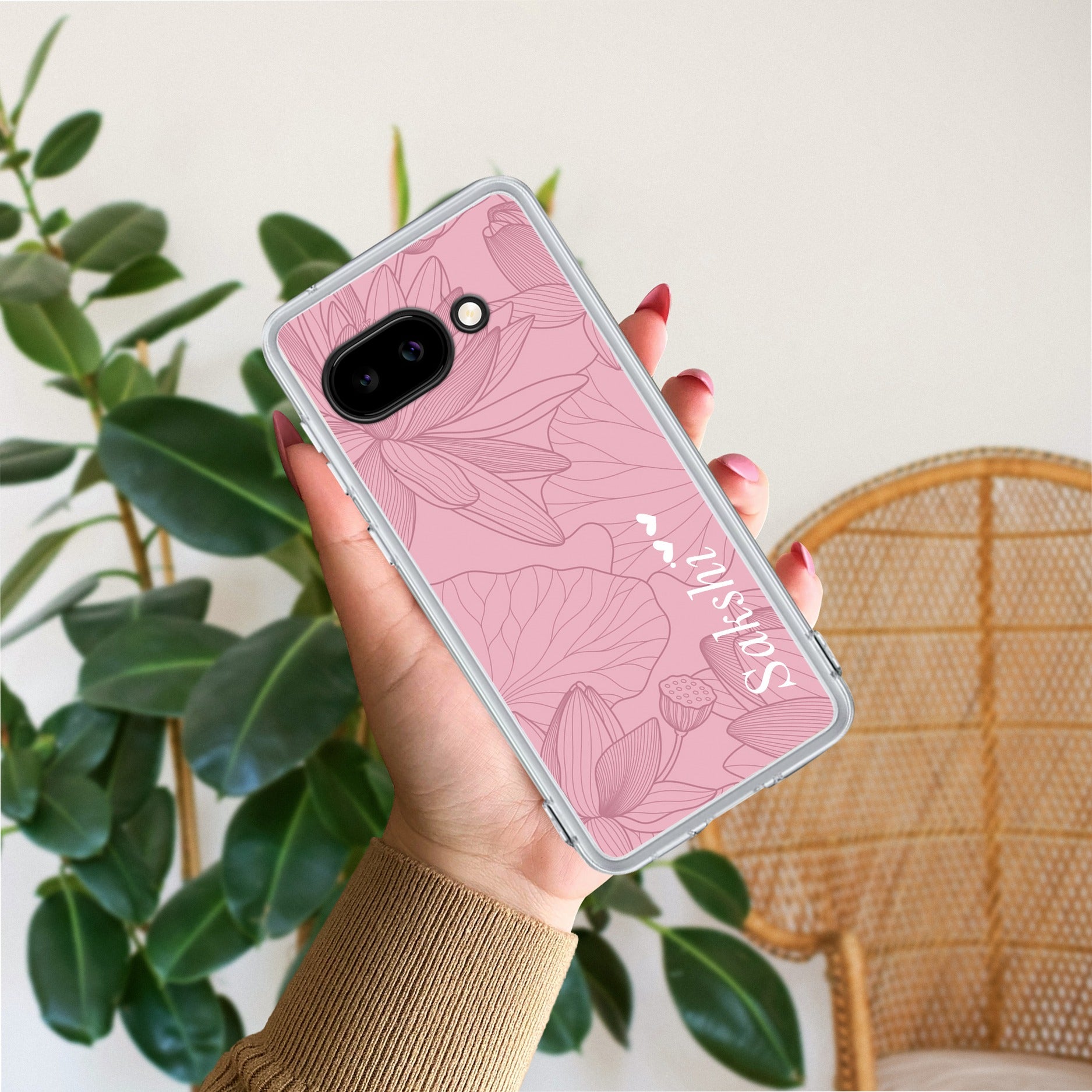 Customized luxury Peach leaves Anti Yellow Case For Google Pixel 9a 5G