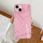 Customized luxury Peach leaves Anti Yellow Clear Case For iPhone 14 Plus