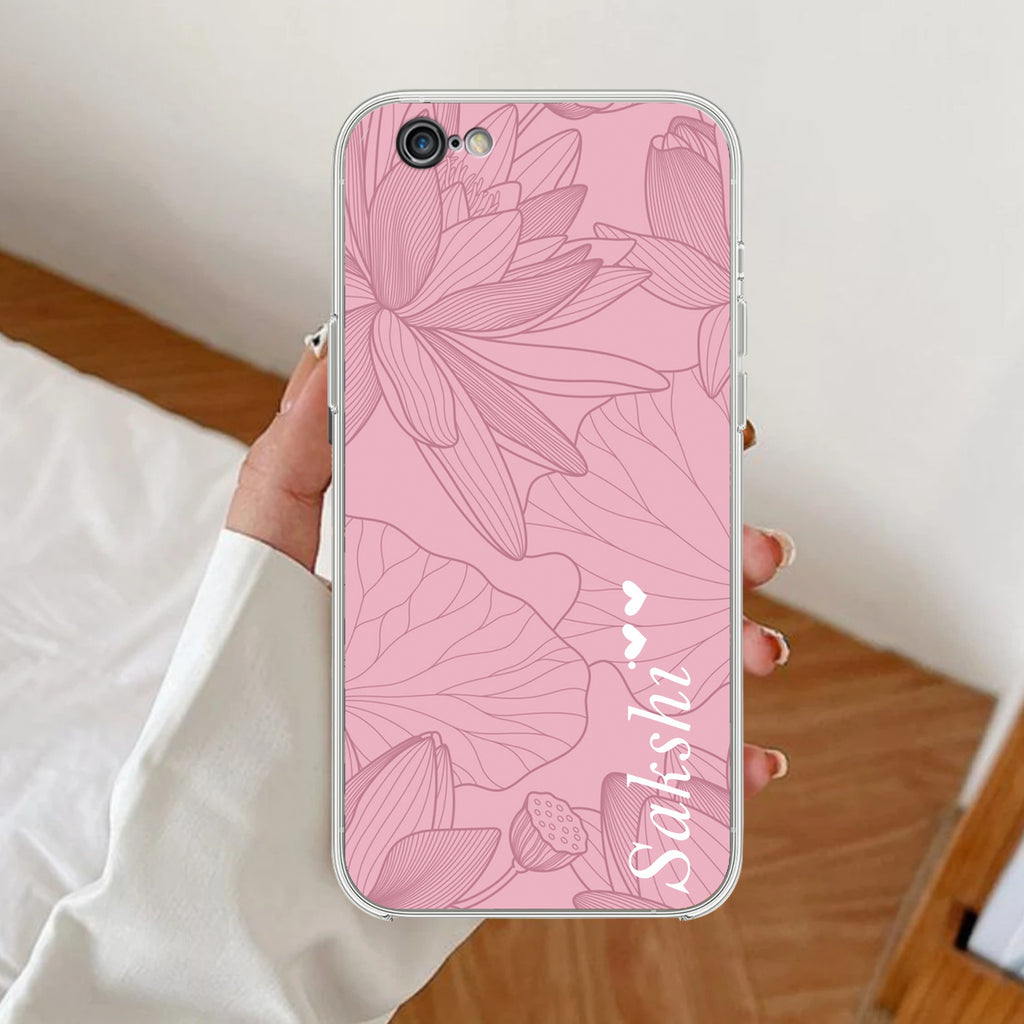 Customized luxury Peach leaves Anti Yellow Clear Case For iPhone 7 / iPhone 8 / iPhone Se 2020