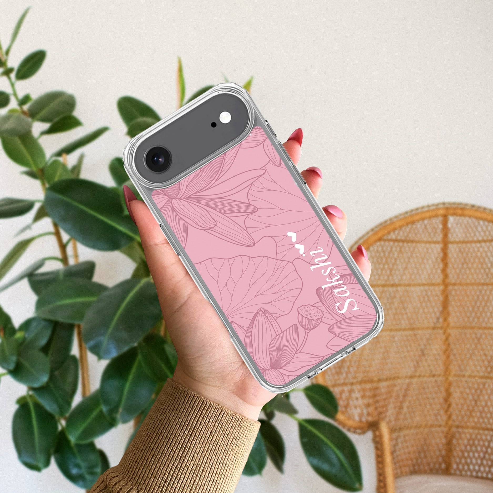 Customized luxury Peach leaves Anti Yellow Clear Case For iPhone  17 Air