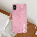 Customized luxury Peach leaves Transparent Silicon Case For iPhone XR