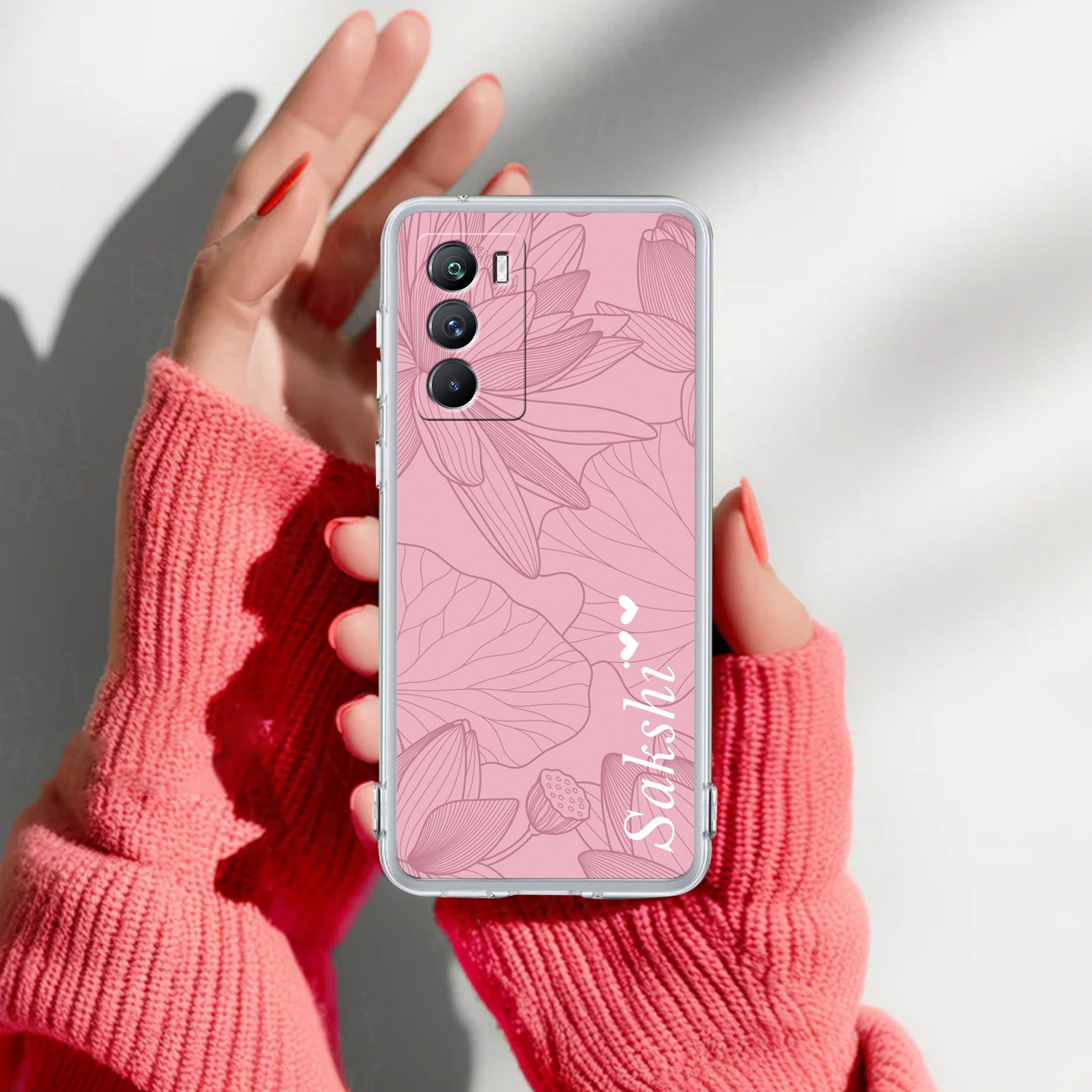 Customized luxury Peach leaves Transparent Silicon Case For iQOO Z10 Lite 5G