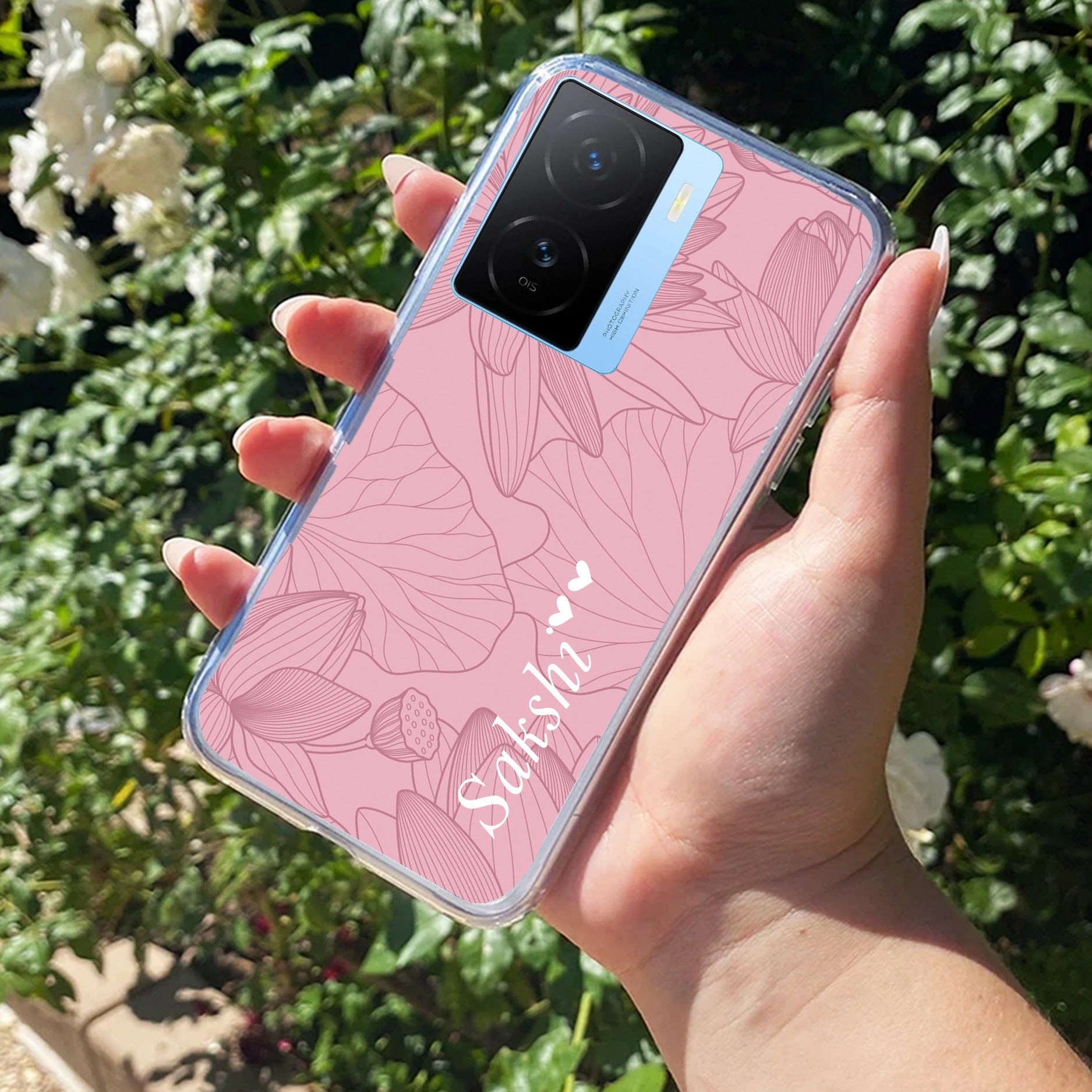 Customized luxury Peach leaves Transparent Silicon Case For iQOO 13 5G