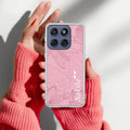 Customized luxury Peach leaves Transparent Silicon Case For Motorola Edge 60 Stylus 5G