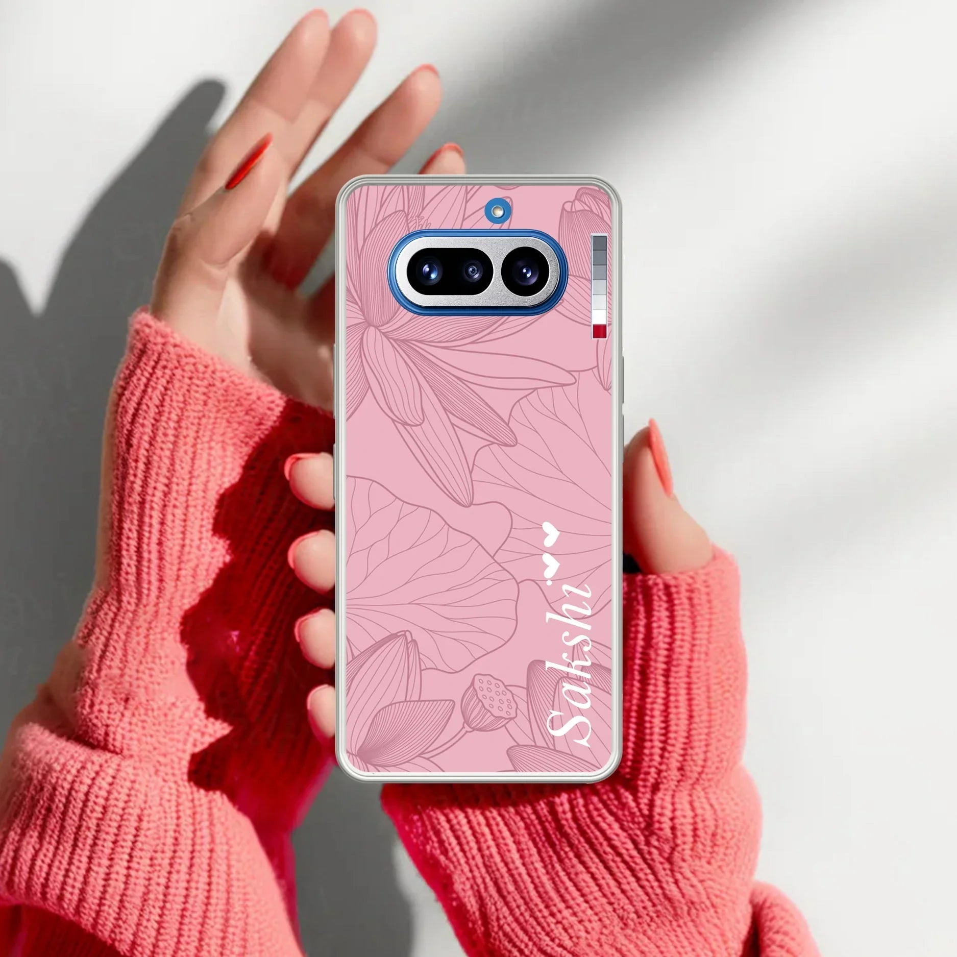Customized luxury Peach leaves Transparent Silicon Case For Nothing