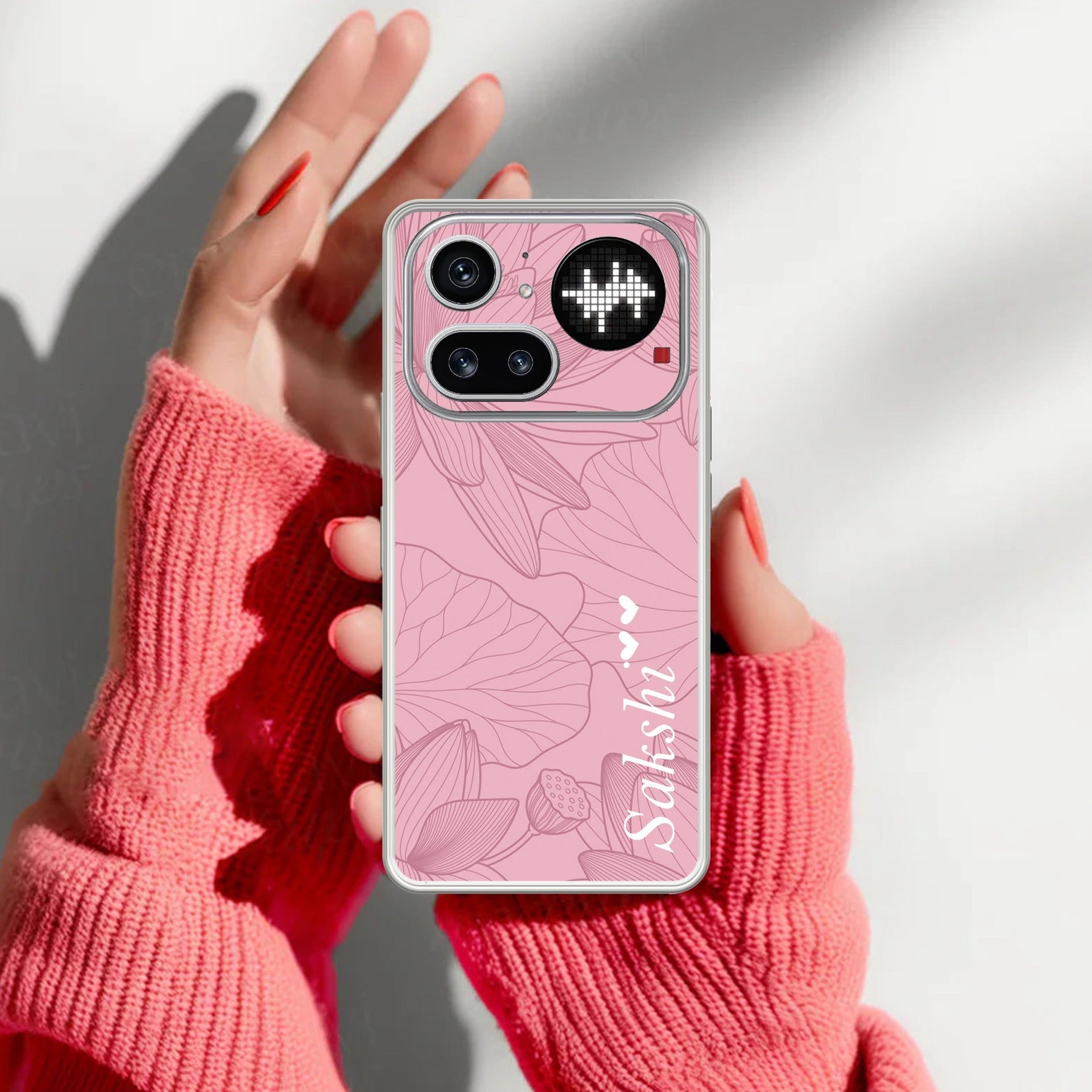 Customized luxury Peach leaves Transparent Silicon Case For Nothing Phone 4A Pro 5G