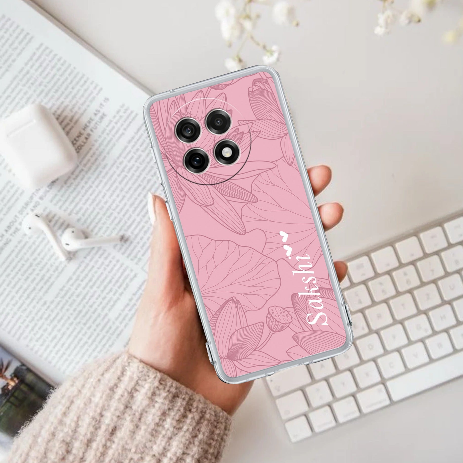Customized luxury Peach leaves Anti Yellow Case For OnePlus 13R 5G