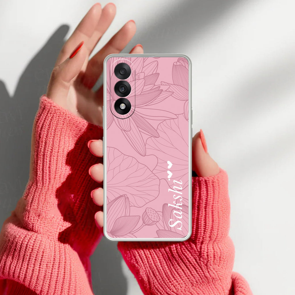 Customized luxury Peach leaves Transparent Silicon Case For OnePlus Nord 5 5G