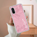 Customized luxury Peach leaves Transparent Silicon Case For OnePlus