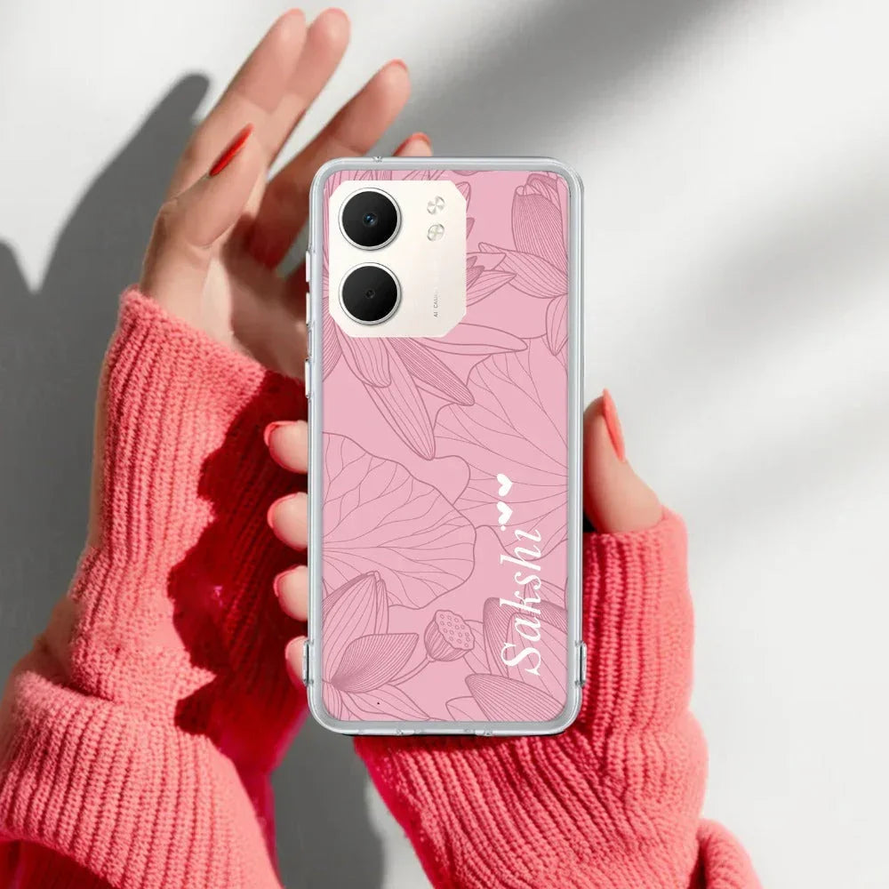 Customized luxury Peach leaves Transparent Silicon Case For Oppo A5X 5G