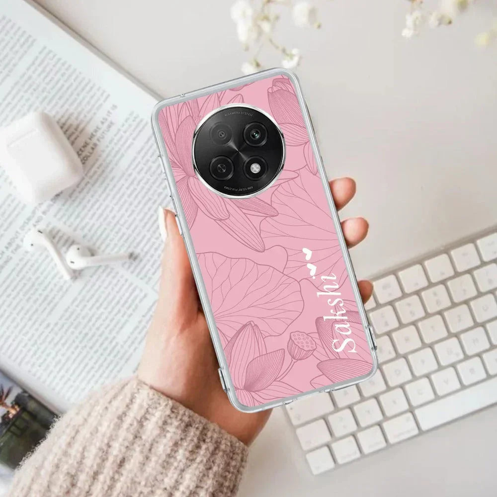 Customized luxury Peach leaves Transparent Silicon Case For Oppo A38 4G