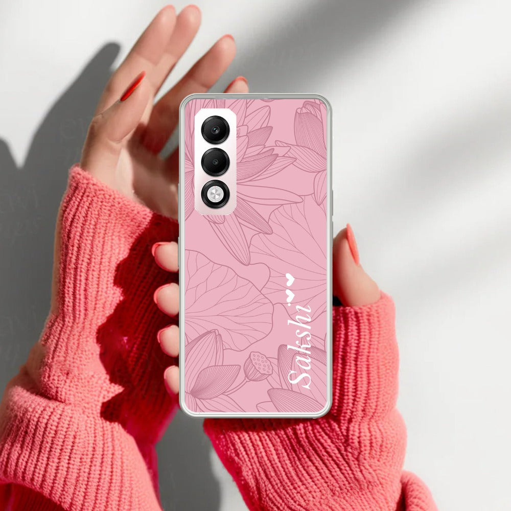 Customized luxury Peach leaves Transparent Silicon Case For Oppo