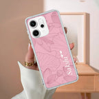 Customized luxury Peach leaves Transparent Silicon Case For Oppo Reno 14 5G