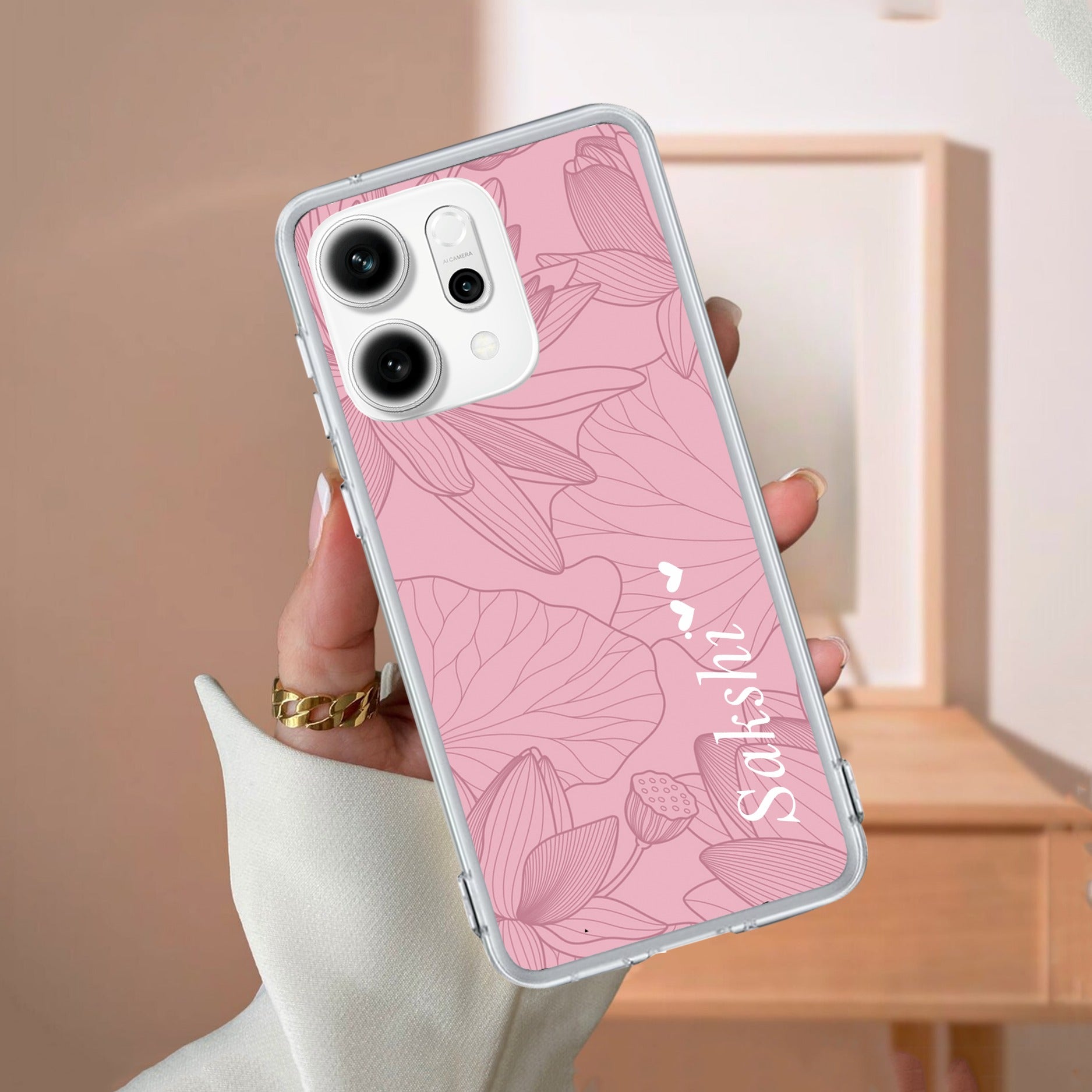 Customized luxury Peach leaves Anti Yellow Case For OPPO Reno 14 Pro 5G