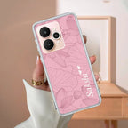 Customized luxury Peach leaves Transparent Silicon Case For Realme P3x 5G