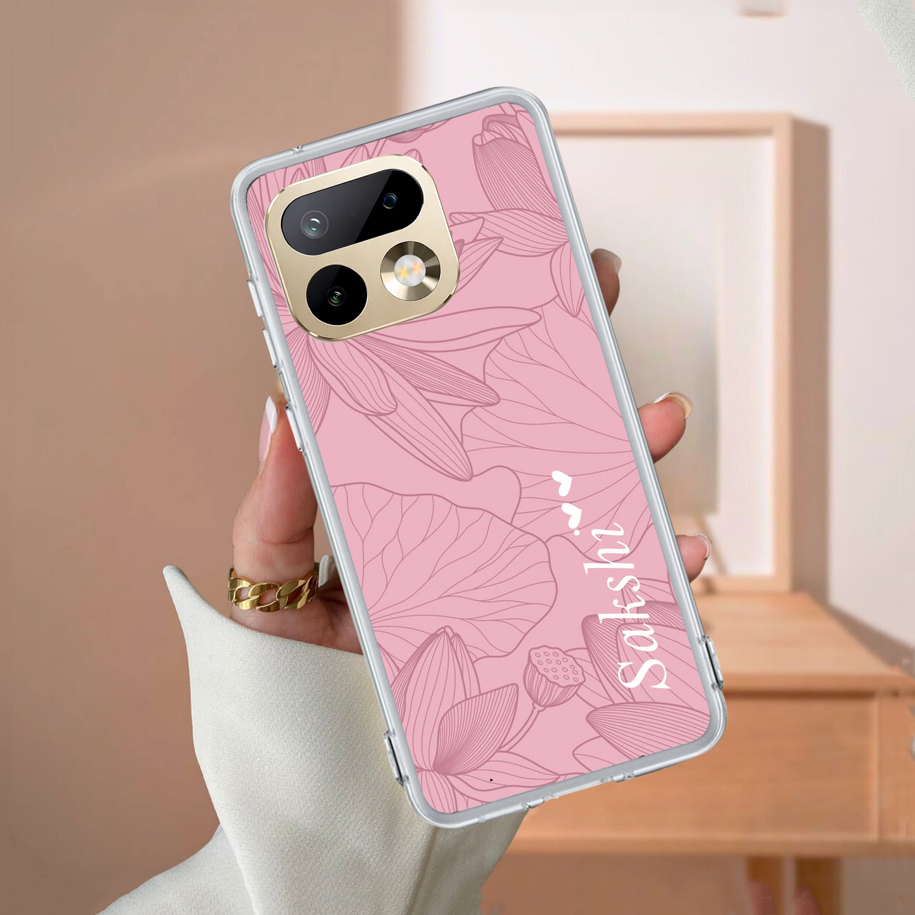 Customized luxury Peach leaves Transparent Silicon Case For Realme/Narzo - ShopOnCliQ